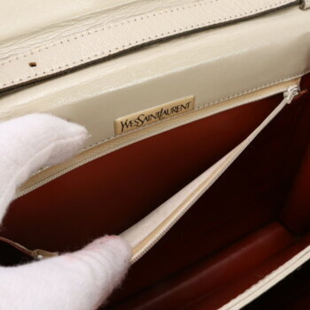 Yves Saint Laurent YSL Beige Tan lizard leather shoulder bag tote handbag ELM - Picture 14 of 14